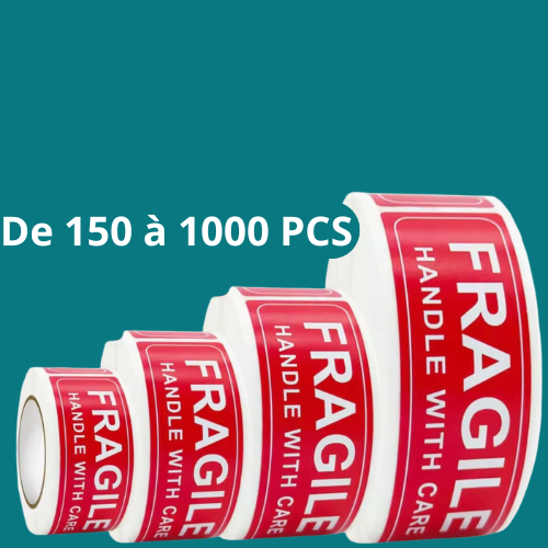 Autocollantes fragiles, 1 000/500/300/150 feuilles/rouleau