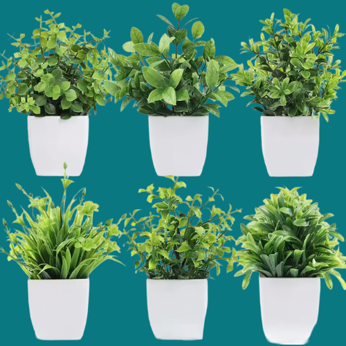 Bonsaï artificiel vert, 11 fausses plantes pour photo